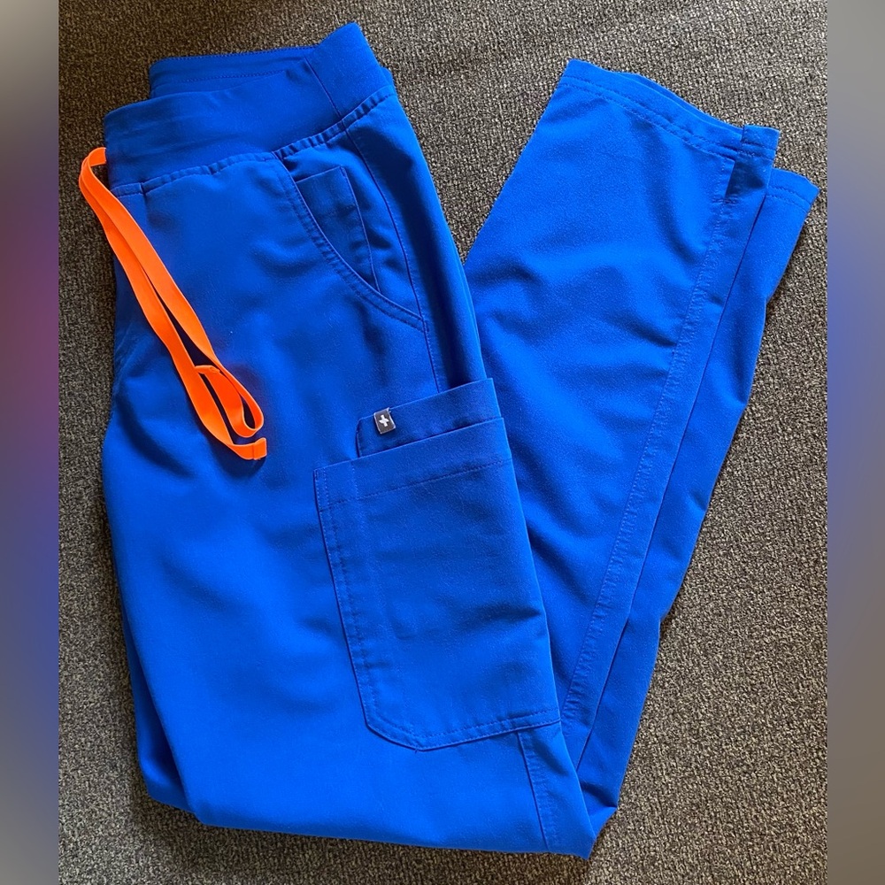 Figs Womens Royal Blue Yola skinny scrub pants